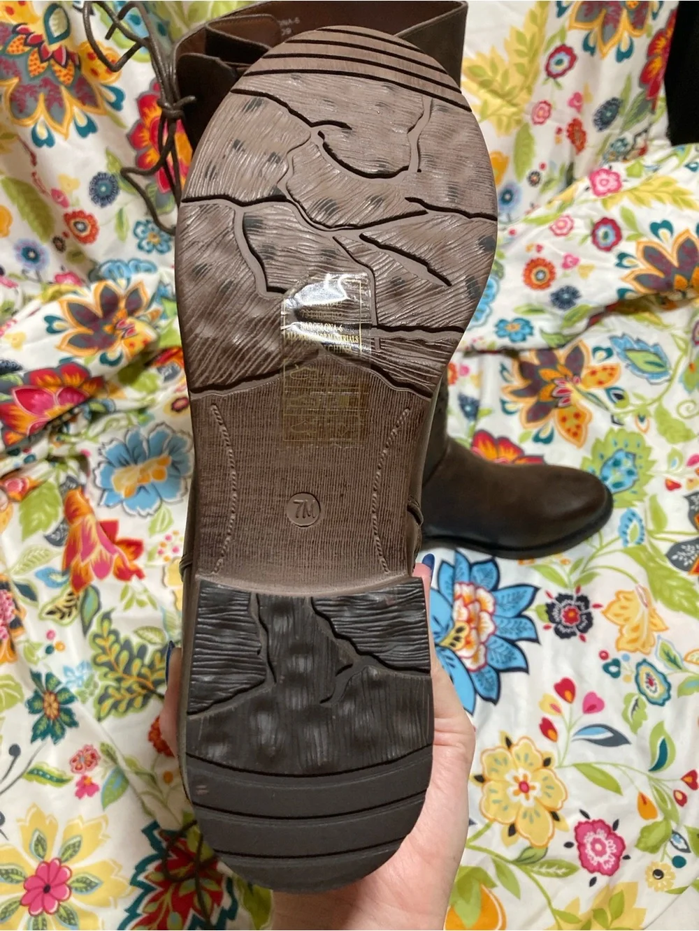 Valenti Franco Brown Barcelona Perforated Knee High Boots Size 7M